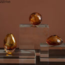Axyaa Hexagonal Texture Glass Vase - Round Floral Vase for Desk Decoration and Flower Arrangement