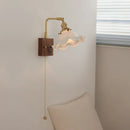 Axyaa Walnut Brass LED Wall Sconce Nordic Modern Bedside Lamp Rotatable Stair Light