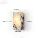Axyaa Marble Stone LED Wall Sconce, Rotatable Switch, White Glass, Carbon Steel