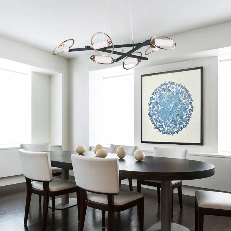 Axyaa Circular Ring LED Ceiling Chandelier for Living Dining Room - Modern Home Decor & Lighting Fixtures