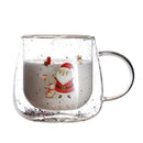 Axyaa 10oz Double Wall Glass Espresso Cup - Christmas Edition