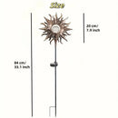 Solar Sun Garden Statue Light by Axyaa - Cracked Glass Ball LED Decor