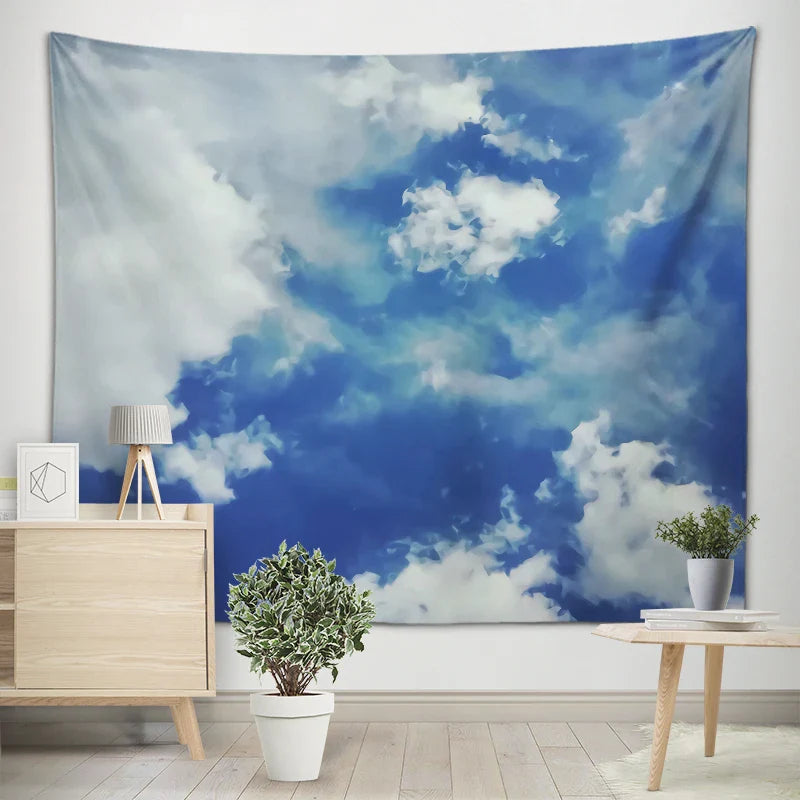 Axyaa Melodious Clouds Art Tapestry Wall Hanging - Hippie Bedroom Dorm Room Decor