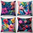 Axyaa Colorful Leaf Pillowcase Set, 4pcs 17.7" Sofa Pillow Covers, Home Decoration