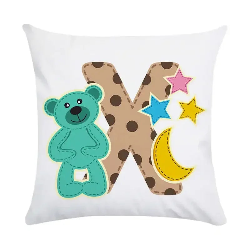 Axyaa Animal Letter Printed Decorative Polyester Pillow Cover for Home, Car, Sofa