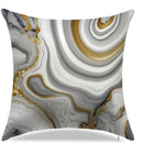 Axyaa Marble & Gold Abstract Pattern Pillow Covers for Sofa, Bedroom, Car