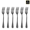 Axyaa Black Stainless Steel Cutlery Set - Knife, Fork, Spoon - 24pcs Home Hotel
