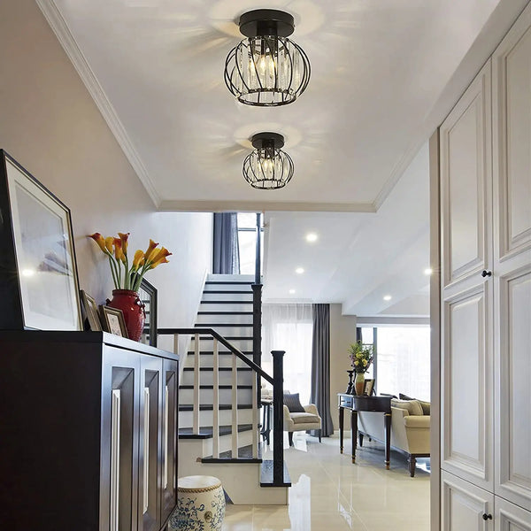 Axya Industrial Crystal LED Ceiling Light for Kitchen Living Room