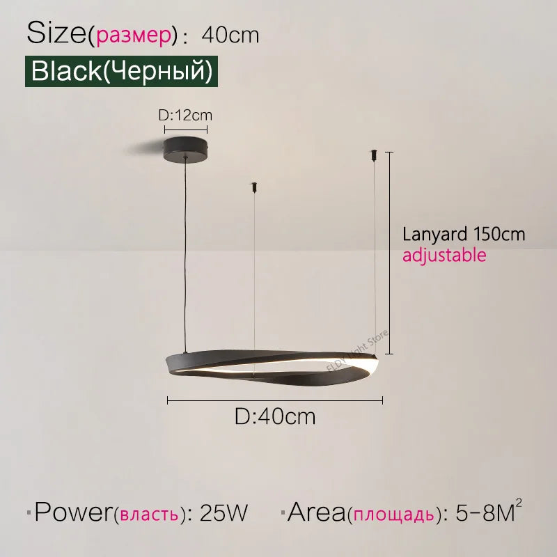 Axyaa Nordic Pendant Chandelier Ring Lamp for Modern Dining Room and Bedroom