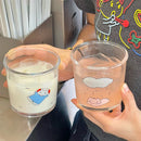 Axyaa Cute Cat Glass Tumbler 400ml for Juice, Coffee, Wine & More