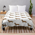 Axyaa Dachshund Dog Fleece Blanket - Lightweight Wiener Dog Throw Blanket