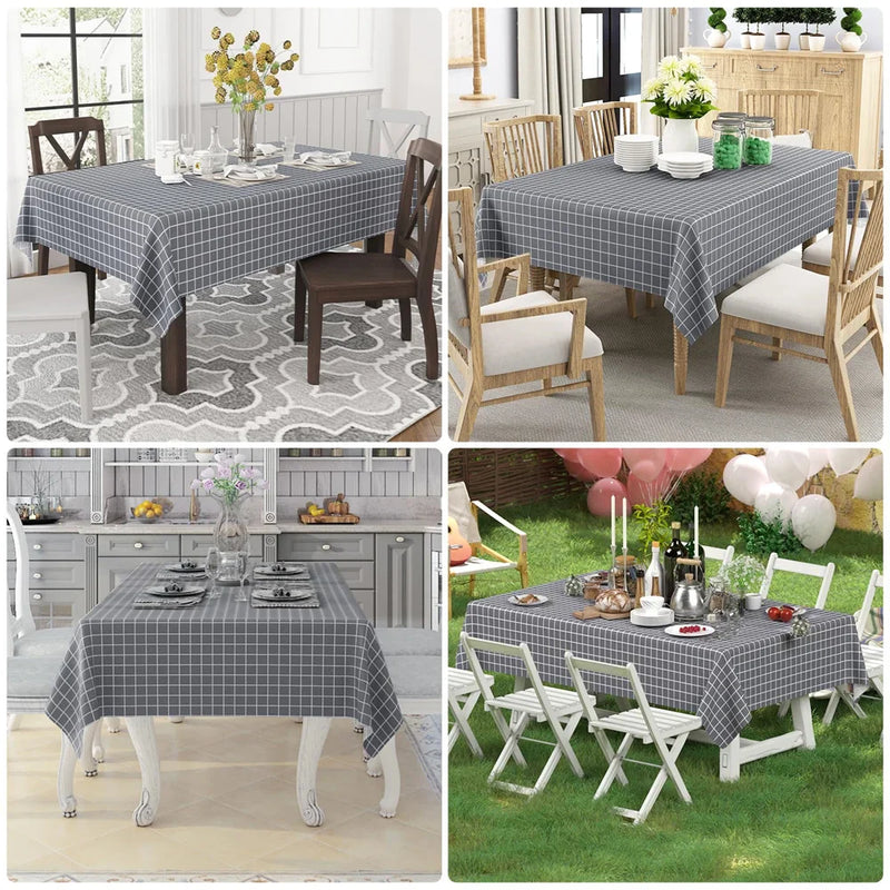 Axyaa Waterproof Tablecloth - Stain Resistant Dining Room & Outdoor Table Cover