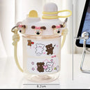 Axyaa Kawaii Boba Water Bottle with Straw Tea Infuser, 500ml