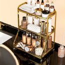 Axyaa 3 Tier Gold Vanity Organizer for Countertop Storage & Display