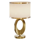 Axyaa Modern Brass Iron Desk Lamp With White Fabric Shade