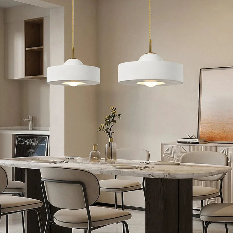 White Cream Pendant Lights for Dining Room by Axyaa