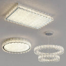 Axyaa LED Crystal Ceiling Lamp Modern Square Dimmable Dining Room Fixture