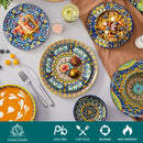 Axyaa 24 Piece Bohemian Style Porcelain Ceramic Dinnerware Set