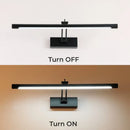 Axyaa LED Vanity Wall Lamp 40/55cm Black Sconce for Bathroom Mirror, Bedroom Waterproof
