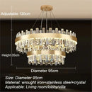 Axyaa Luxury Golden Crystal Round Ceiling Chandelier Light for Living Room