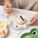 Axyaa Cartoon Animal Ceramic Breakfast Plate - Creative & Cute Dessert Dish