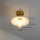 Axyaa Green Glass Copper LED Ceiling Lights for Home Lighting, Bedroom, Corridor, Living Room
