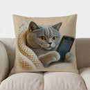 Cute Cats in PJs Phone Pillow Cover by Axyaa: Sofa, Bedroom, Car Decor