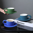 Axyaa Nordic Blue Mug Set for Couples: High Value Ceramic Coffee Cups & Saucers