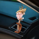 Axyaa Car Flower Vase Vent Clip Holder Ornaments Wooden Dashboard Decor Ornaments