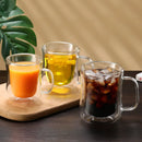 Axyaa Double Wall Glass Coffee Cup Handle Drinkware High Borosilicate Heat-resistant