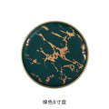 Axyaa Golden Marble Pattern Ceramic Plate - New Nordic Style Steak Plate