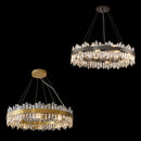 Axyaa Gold Black Crystal Chandelier Hanging Lamp for Elegant Indoor Lighting
