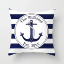 Axyaa Blue Mediterranean Compass Anchor Pillow Cover 45x45cm