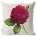 Axyaa Rose Print Cushion Cover 45*45cm Linen Decorative Pillowcase for Living Room