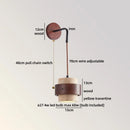 Axyaa Black Travertine Stone LED Wall Lamp for Wabi Sabi Living Room Lighting.