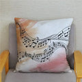 Axyaa Cartoon Sheet Music Printed Cushion Cover for Bedroom and Living Room