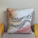 Axyaa Cartoon Sheet Music Printed Cushion Cover for Bedroom and Living Room