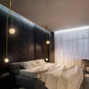 Axyaa Glass Ball Vertical Chandelier - Nordic Geometric Pendant Light