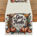 Axyaa Thanksgiving Plants Garland Pumpkin Bird Table Runner for Kitchen Dining Decor