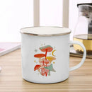 Axyaa Mushroom Enamel Coffee Mug with Handle - Creative Tea Water Cup Ideal for Travel