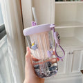 Axyaa Summer Lemon Cold Brew Plastic Straw Cup: Cute Large Capacity Drinking Water Cup