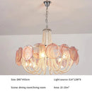 Axyaa Pink Glass Pearl Chandelier - Murano Style Vintage Living Room Light