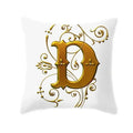 Axyaa European Gold 26 Letters Digital Printed Pillowcase for Home Decor