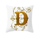 Axyaa European Gold 26 Letters Digital Printed Pillowcase for Home Decor