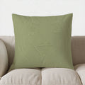 Axyaa Green & White Flower Pattern Pillow Cover for Sofa, Bedroom, Car