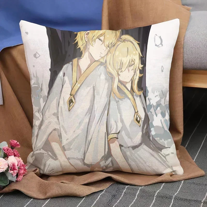 Genshin Impact Anime Pillowcase Cushion Cover 45x45 for Sofa - Axyaa