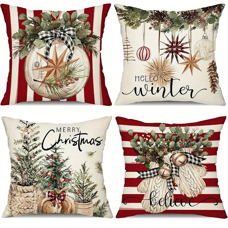 Merry Christmas Pillowcase by Axyaa for Home Living Room Sofa Decor