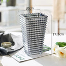 Axyaa Crystal Glass Vase for Flowers Desk Decoration