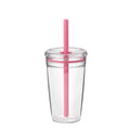 Axyaa 450ml Cute Clear Straw Water Tumbler Bottle - Ideal for Cold Drinks & Juices