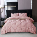 Axyaa Twist Pinch Pleated Quilt Cover Set King Queen